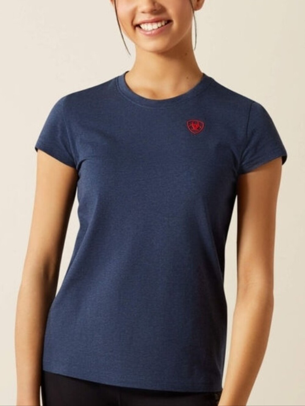 Ariat Unisex Youth BV Logo S/S T-Shirt. Navy Heather, Item 10062569 Medium